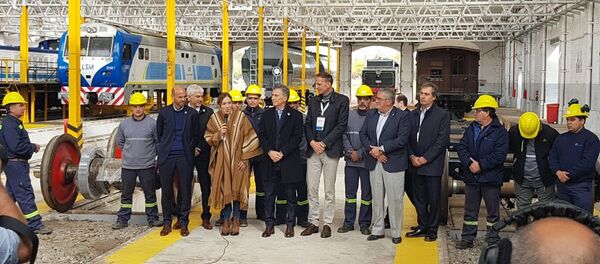 Acto en la fábrica de Transmashholding en Mechita, provincia de Buenos Aires Acto en la fábrica de Transmashholding en Mechita, provincia de Buenos Aires - Sputnik Mundo