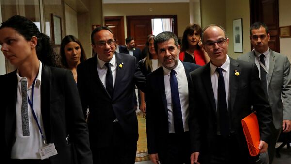 Presos independentistas Josep Rull, Jordi Sànchez and Jordi Turull - Sputnik Mundo