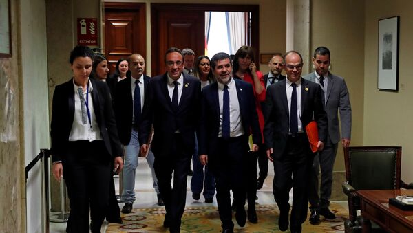 Presos independentistas Josep Rull, Jordi Sànchez and Jordi Turull - Sputnik Mundo