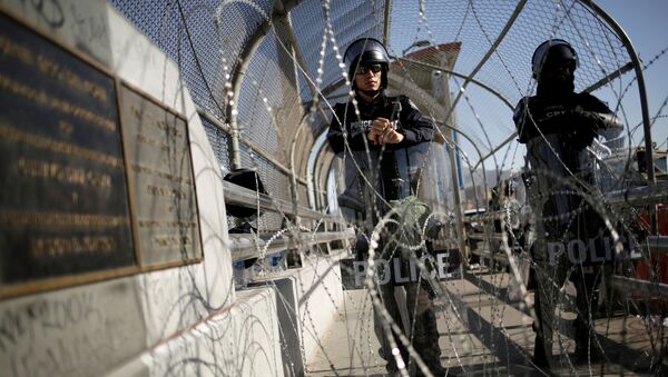 Policías en la frontera entre México y EEUU - Sputnik Mundo