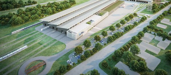 Render de la futura planta ferroviaria de Transmashholding en Argentina Render de la futura planta ferroviaria de Transmashholding en Argentina - Sputnik Mundo