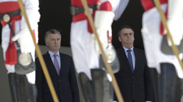 El presidente de Argentina, Mauricio Macri, con su par brasileño, Jair Bolsonaro - Sputnik Mundo