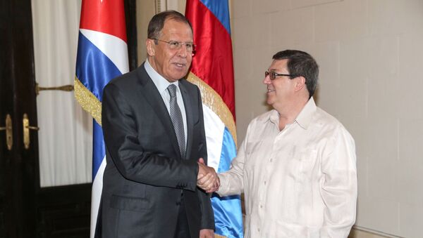El canciller ruso, Serguéi Lavrov, y su par cubano Bruno Rodríguez - Sputnik Mundo