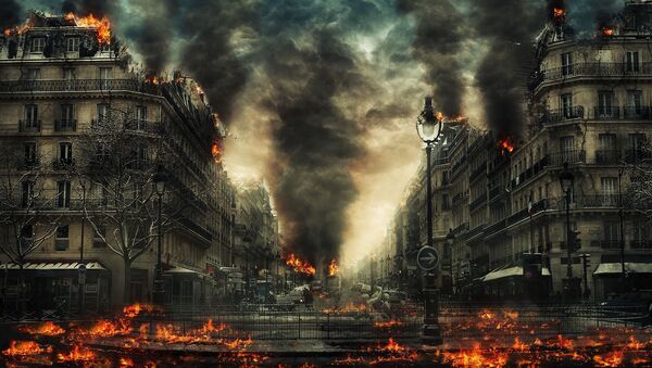 Una ciudad en llamas y humo - Sputnik Mundo