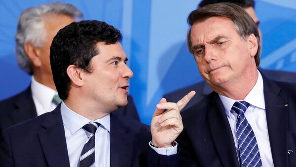 El ministro de Justicia de Brasil Sergio Moro y el presidente brasileño Jair Bolsonaro - Sputnik Mundo