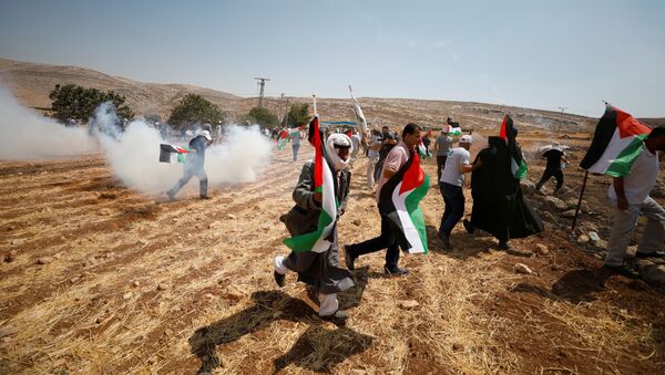 Manifestantes palestinos (Archivo) - Sputnik Mundo