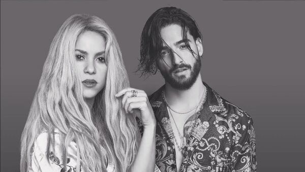 Shakira y Maluma posan para su tema 'Clandestino' - Sputnik Mundo