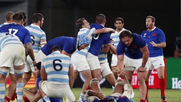 Una pelea tras el partido de rugby entre Argentina y Francia - Sputnik Mundo