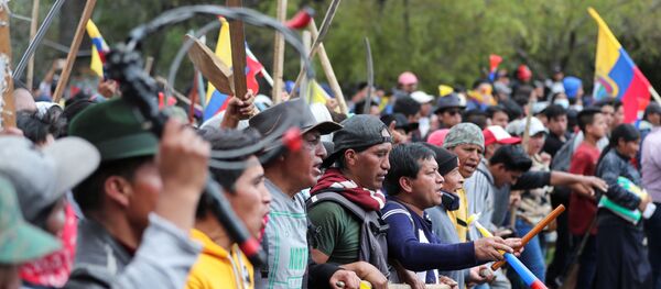 Las protestas en Ecuador Las protestas en Ecuador - Sputnik Mundo