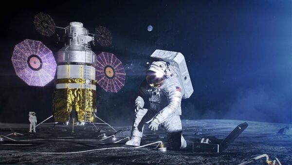 Un astronauta en la Luna, imagen ilustrativa - Sputnik Mundo