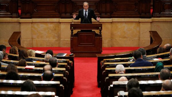 Quim Torra da su discurso en el Parlamento catalán - Sputnik Mundo