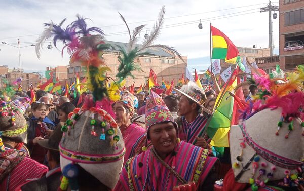 Manifestación en apoyo de Evo Morales en El Alto - Sputnik Mundo