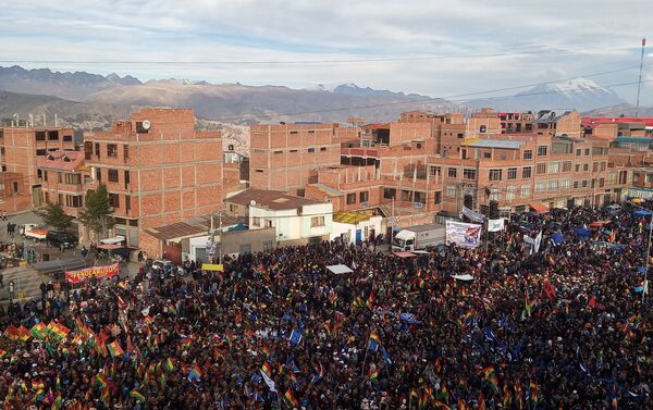 Manifestación en apoyo de Evo Morales en El Alto Manifestación en apoyo de Evo Morales en El Alto - Sputnik Mundo