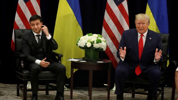 Volodímir Zelenski, presidente de Ucrania, y Donald Trump, presidente de EEUU - Sputnik Mundo