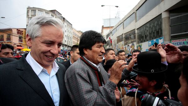 El vicepresidente boliviano Álvaro García Linera y el presidente de Bolivia, Evo Morales - Sputnik Mundo