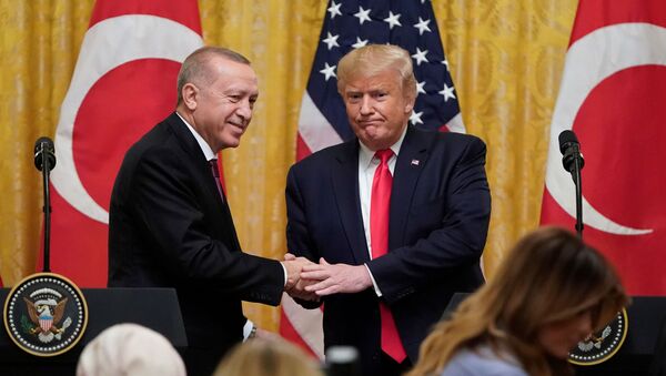 Recep Tayyip, presidente de Turquía, y Donald Trump, presidente de EEUU - Sputnik Mundo