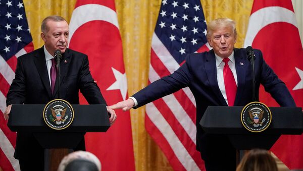 Recep Tayyip, presidente de Turquía, y Donald Trump, presidente de EEUU  - Sputnik Mundo