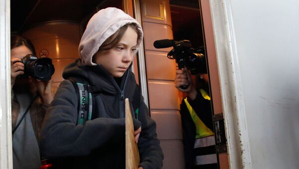 Greta Thunberg llega a Madrid - Sputnik Mundo