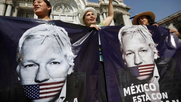 Seguidores de Julian Assange en México - Sputnik Mundo
