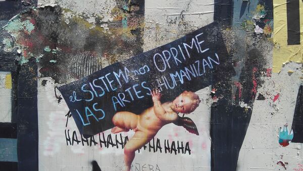 El sistema nos oprime, las artes humanizan - arte callejero en Chile - Sputnik Mundo