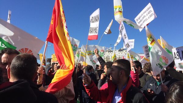 Protesta de agricultores en Madrid (archivo) - Sputnik Mundo