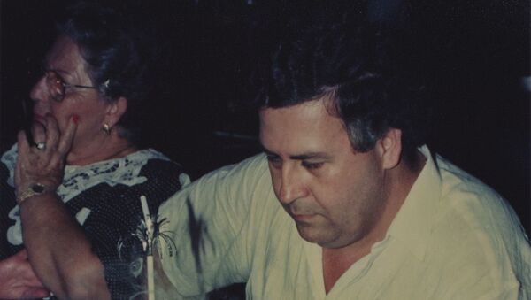 El narcotraficante Pablo Escobar celebrando el cumpleaños de su hijo en la Hacienda Nápoles. - Sputnik Mundo