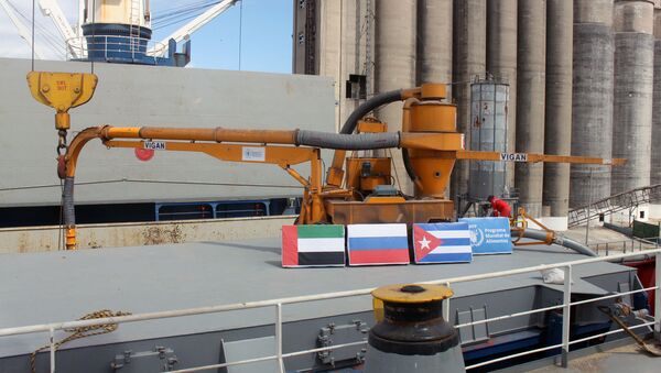 Descargador de cereales donado a Cuba por Rusia, Emiratos Arabes Unidos y PMA - Sputnik Mundo