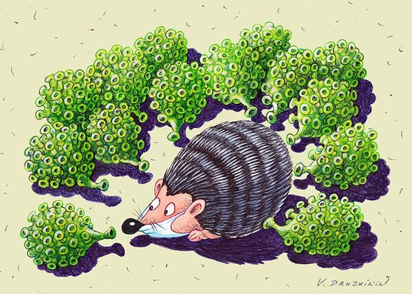 Humor contra la pandemia: el concurso internacional de caricaturas Coronavirus Battle - Sputnik Mundo