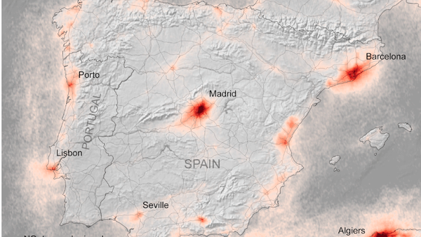 Mapa de la concentración de dióxido de nitrógeno en España en marzo de 2019 - Sputnik Mundo