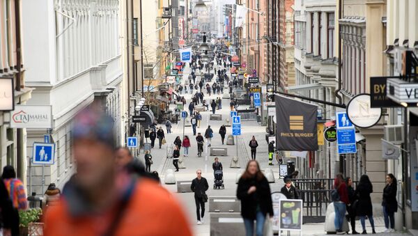 La calle Drottninggatan en Estocolmo, Suecia - Sputnik Mundo