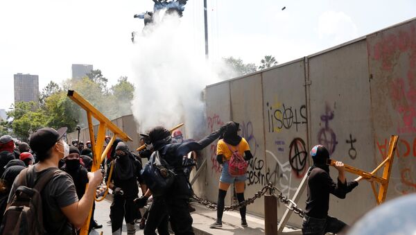 Una manisfetación contra la brutalidad policial en México, tras la muerte de Giovanni López - Sputnik Mundo