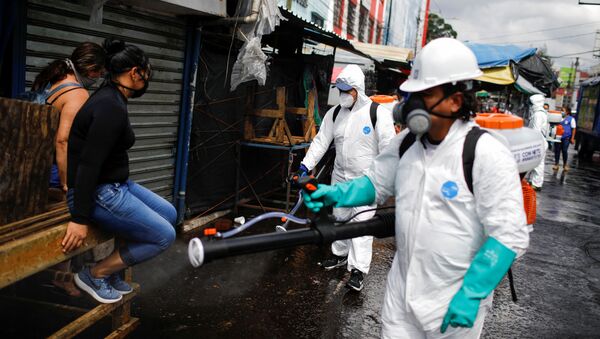 Desinfección de las calles en San Salvador - Sputnik Mundo
