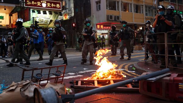 Policía en Hong Kong - Sputnik Mundo
