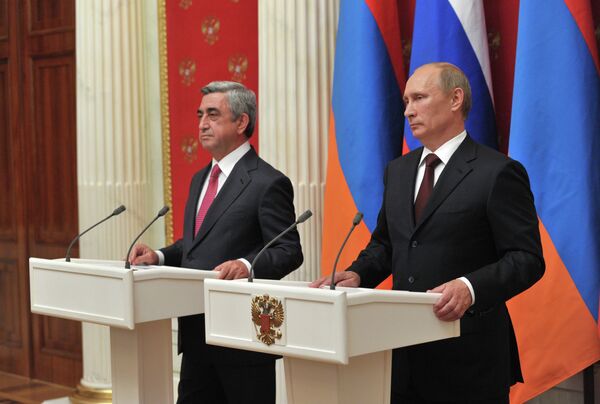 Serzh Sargsyan y Vladímir Putin  - Sputnik Mundo