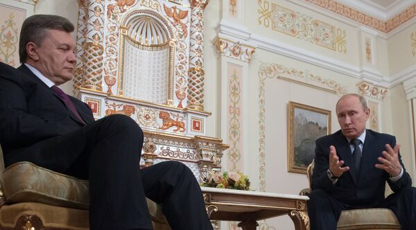 Los presidentes de Rusia y Ucrania, Vladímir Putin y Víctor Yanukóvich (archivo) - Sputnik Mundo