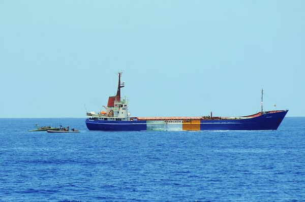 Uno de los buques cargados con ayuda humanitaria que intentó romper el bloqueo impuesto por Israel contra el enclave palestino en mayo de 2010 - Sputnik Mundo