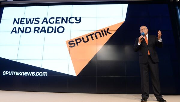 El logo de la agencia Sputnik durante su presentación - Sputnik Mundo