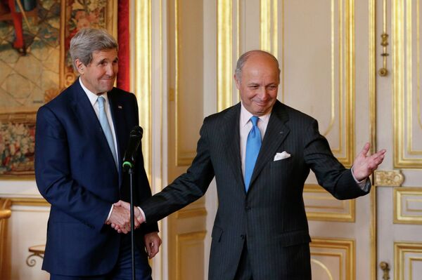 John Kerry, secretario de Estado de EEUU y Laurent Fabius, ministro de Exteriores de Francia - Sputnik Mundo